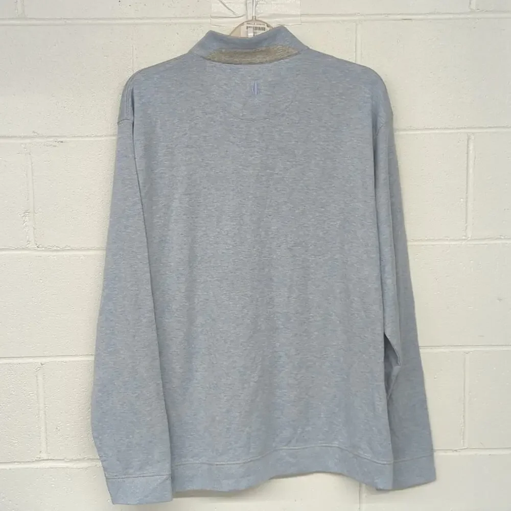 New nwt SZ S Johnnie-O Hanks Heathered Quarter Zip Pullover Malibu light blue